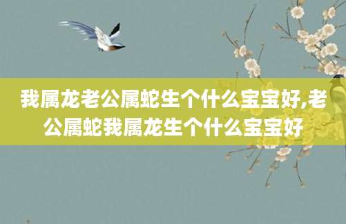 我属龙老公属蛇生个什么宝宝好,老公属蛇我属龙生个什么宝宝好