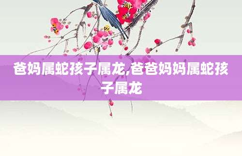 爸妈属蛇孩子属龙,爸爸妈妈属蛇孩子属龙