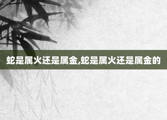 蛇是属火还是属金,蛇是属火还是属金的