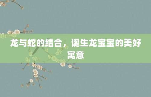 龙与蛇的结合，诞生龙宝宝的美好寓意