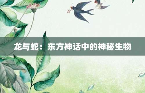 龙与蛇：东方神话中的神秘生物