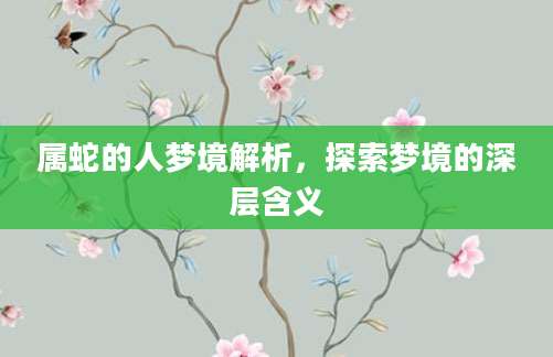 属蛇的人梦境解析，探索梦境的深层含义