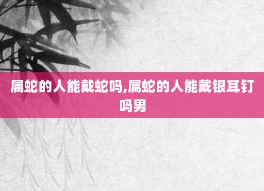 属蛇的人能戴蛇吗,属蛇的人能戴银耳钉吗男