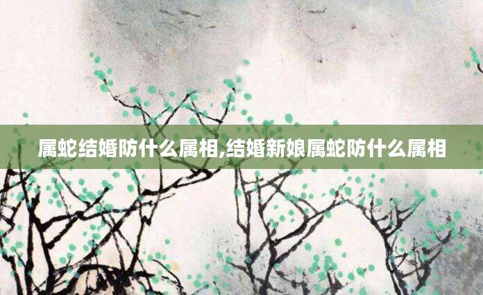 属蛇结婚防什么属相,结婚新娘属蛇防什么属相