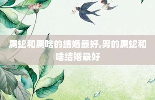 属蛇和属啥的结婚最好,男的属蛇和啥结婚最好