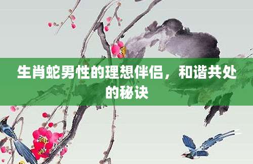 生肖蛇男性的理想伴侣，和谐共处的秘诀