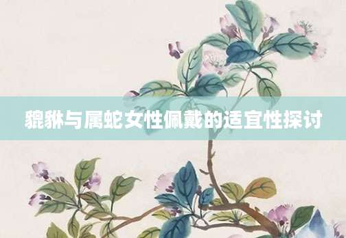貔貅与属蛇女性佩戴的适宜性探讨