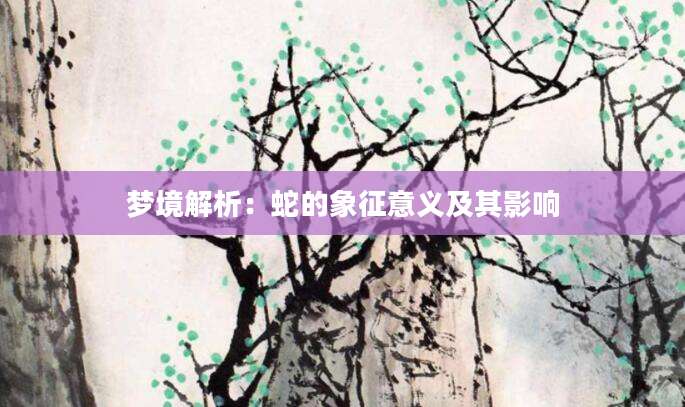 梦境解析：蛇的象征意义及其影响