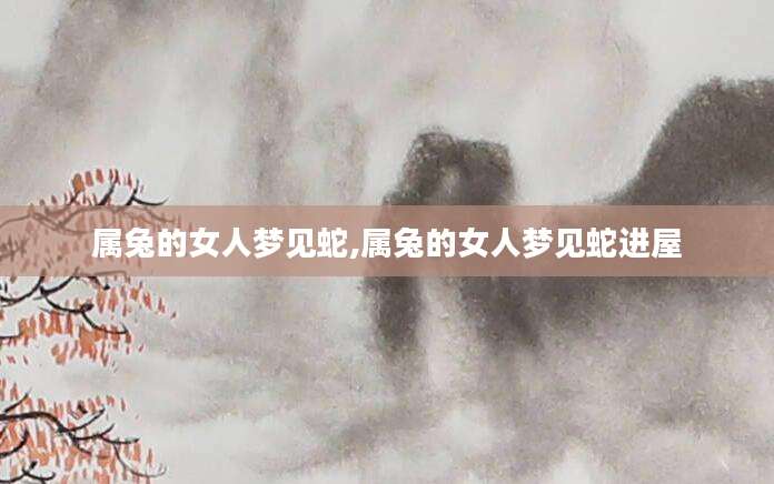 属兔的女人梦见蛇,属兔的女人梦见蛇进屋