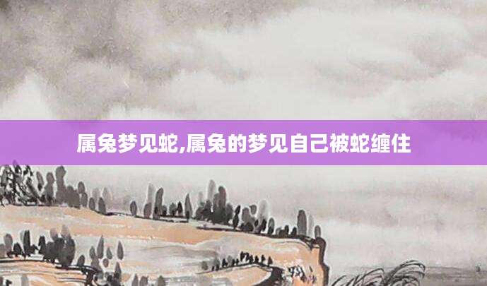 属兔梦见蛇,属兔的梦见自己被蛇缠住