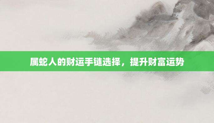 属蛇人的财运手链选择，提升财富运势