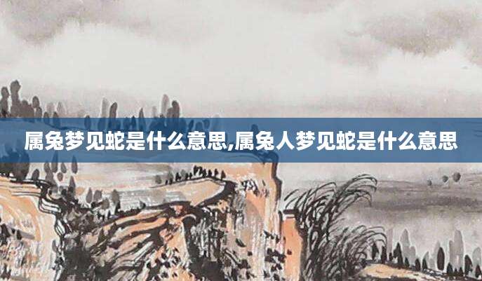 属兔梦见蛇是什么意思,属兔人梦见蛇是什么意思
