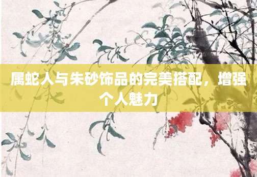 属蛇人与朱砂饰品的完美搭配，增强个人魅力