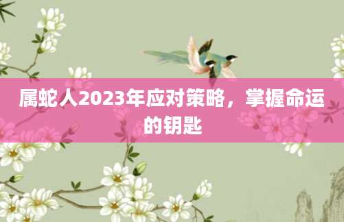 属蛇人2023年应对策略，掌握命运的钥匙