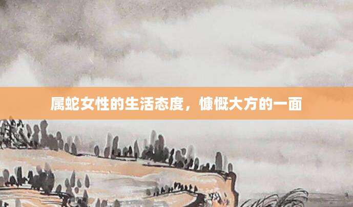 属蛇女性的生活态度，慷慨大方的一面