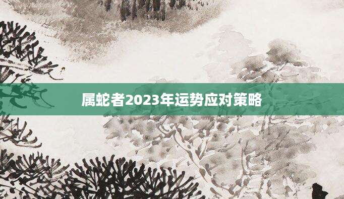 属蛇者2023年运势应对策略