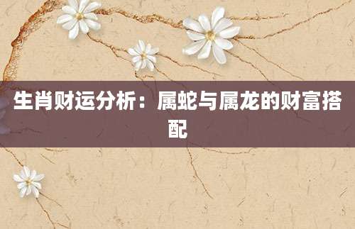 生肖财运分析：属蛇与属龙的财富搭配