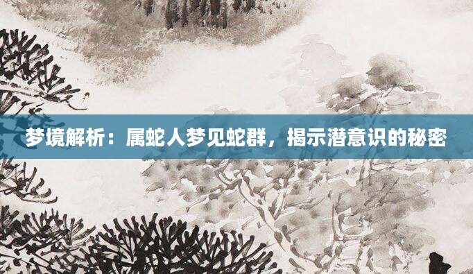 梦境解析：属蛇人梦见蛇群，揭示潜意识的秘密