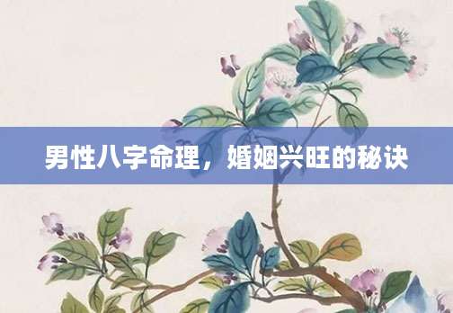 男性八字命理，婚姻兴旺的秘诀