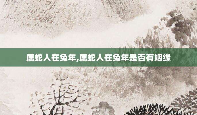 属蛇人在兔年,属蛇人在兔年是否有姻缘