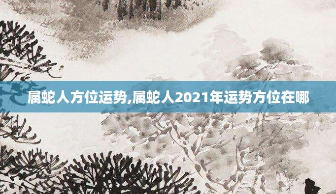 属蛇人方位运势,属蛇人2021年运势方位在哪