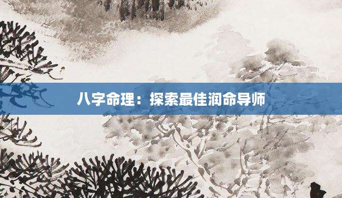 八字命理：探索最佳润命导师