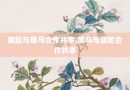 属蛇与属马合作共事,属马与属蛇合作共事