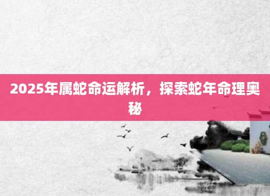2025年属蛇命运解析，探索蛇年命理奥秘