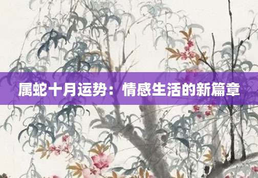 属蛇十月运势：情感生活的新篇章