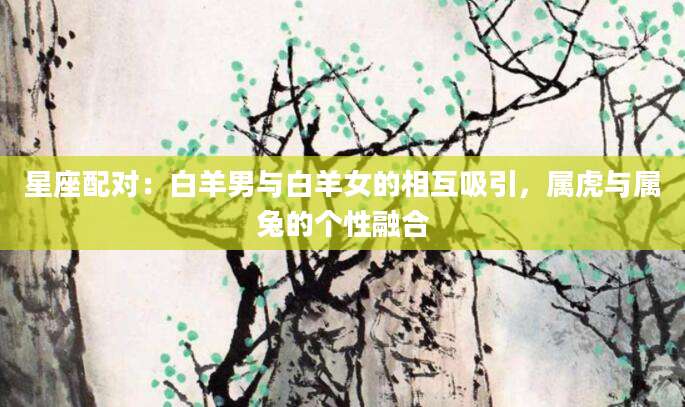 星座配对：白羊男与白羊女的相互吸引，属虎与属兔的个性融合
