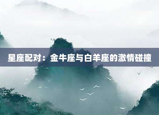 星座配对：金牛座与白羊座的激情碰撞
