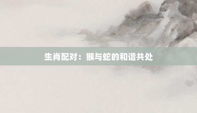 生肖配对：猴与蛇的和谐共处