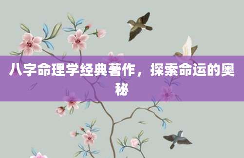 八字命理学经典著作，探索命运的奥秘