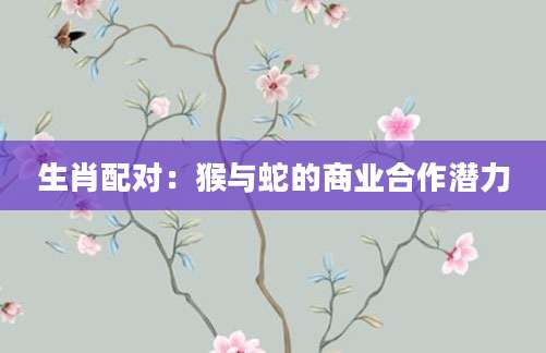 生肖配对：猴与蛇的商业合作潜力