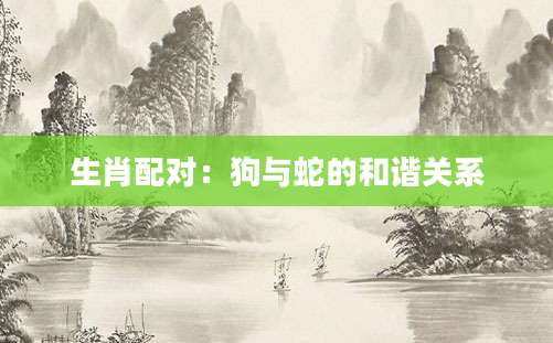 生肖配对：狗与蛇的和谐关系