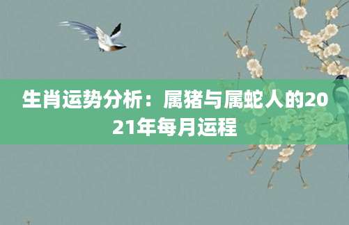生肖运势分析：属猪与属蛇人的2021年每月运程