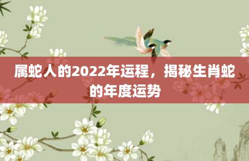 属蛇人的2022年运程，揭秘生肖蛇的年度运势